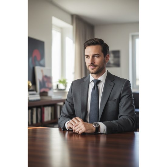 Ciemnoszary krawat w regularne kropki