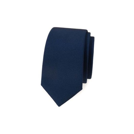 Cravată îngustă elegantă albastru închis