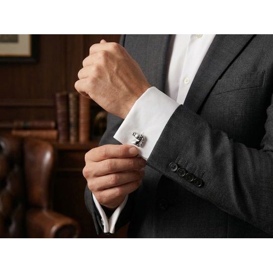 Silberne Manschettenknöpfe, Pferd