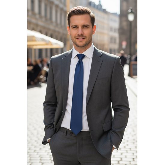 Elegáns kék selyem nyakkendő