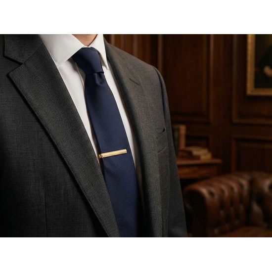 Goldene elegante Krawattenklammer mit feiner Struktur