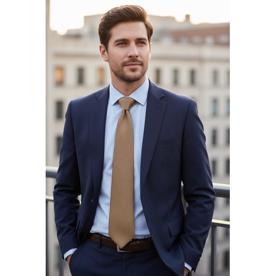 Krawatte in Beige mit Oberflächenstruktur