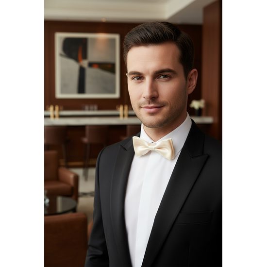 Muszka w kremowym kolorze