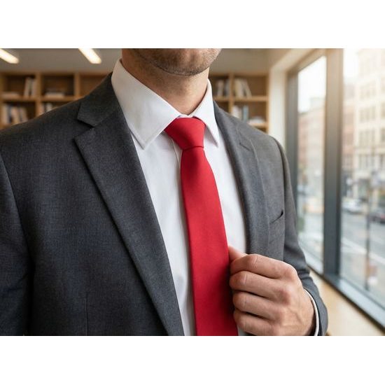 Férfi nyakkendő piros matt egyszínű