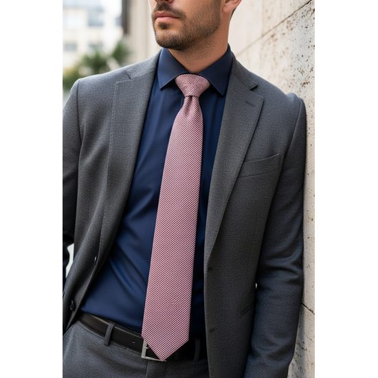 Baumwolle Krawatte mit Streifen in weinrot