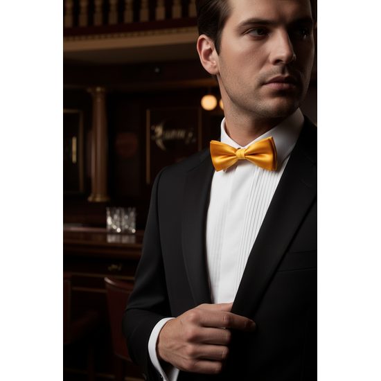 Muszka męska w złotym kolorze