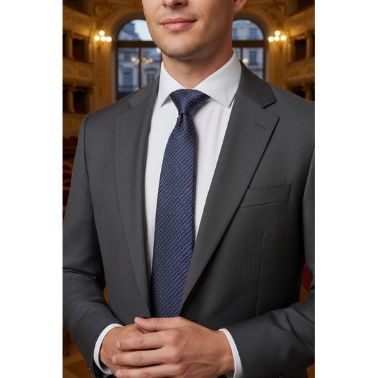 Cravată cu model albastru și roz