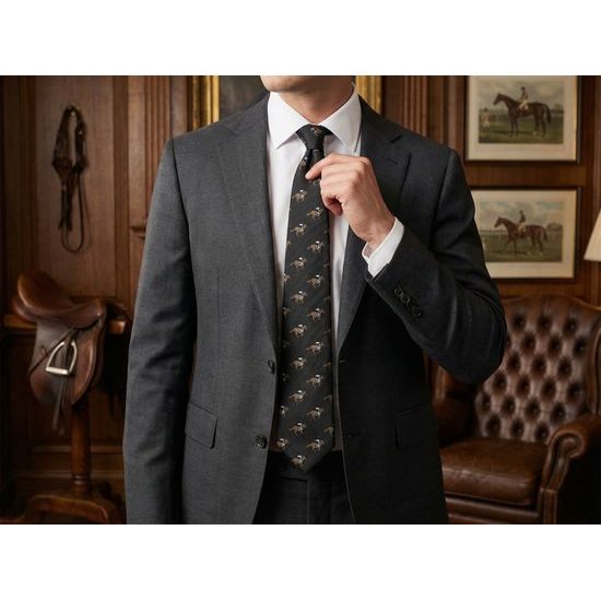 Čierna kravata dostihový kôň