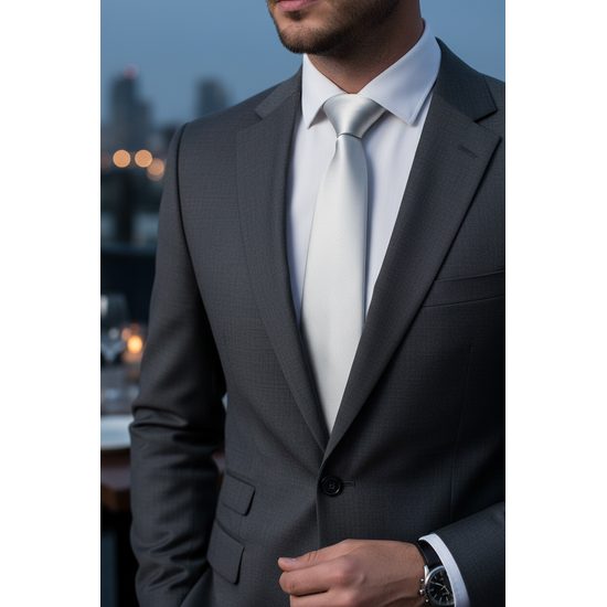 Sima ezüst nyakkendő