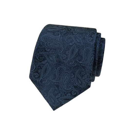 Dunkelblaue Krawatte mit dezentem Paisley-Muster
