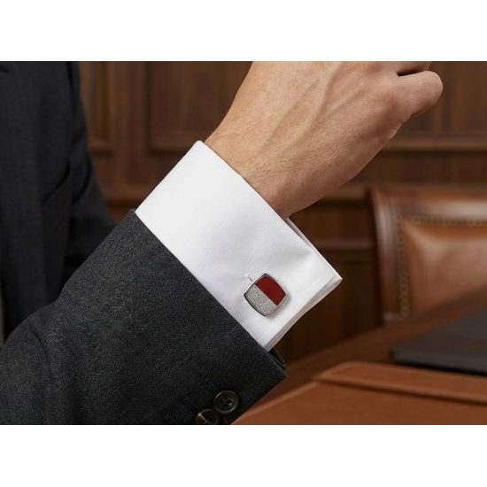 Manschettenknöpfe aus Silbermetall zweifarbig