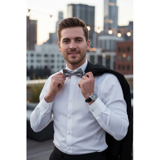 Męska muszka w kolorze grafitowym