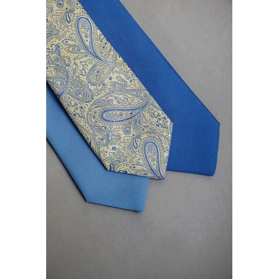 Cravată albastră pentru bărbați cu design mat