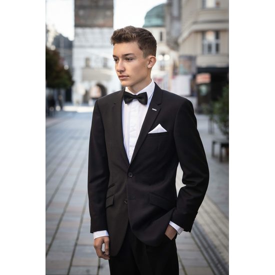 Papion barbatesc Gala negru cu batista alba