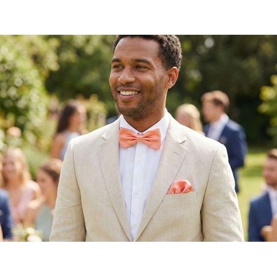 Lososovo sfarbený hladký pánsky motýlik