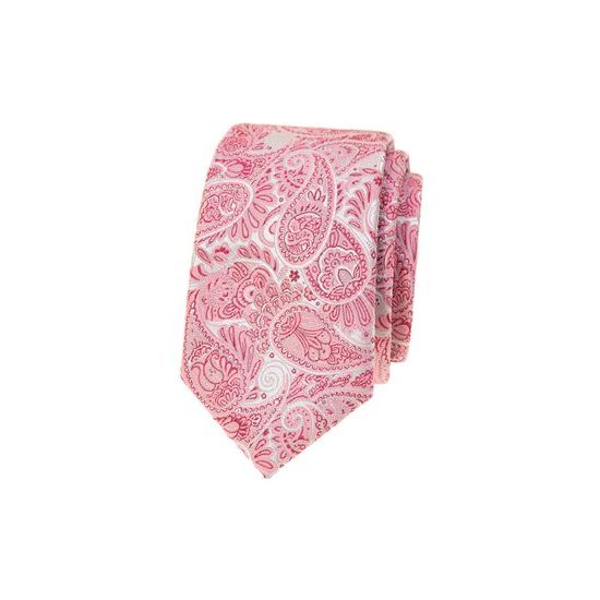 Rózsaszín paisley nyakkendő slim