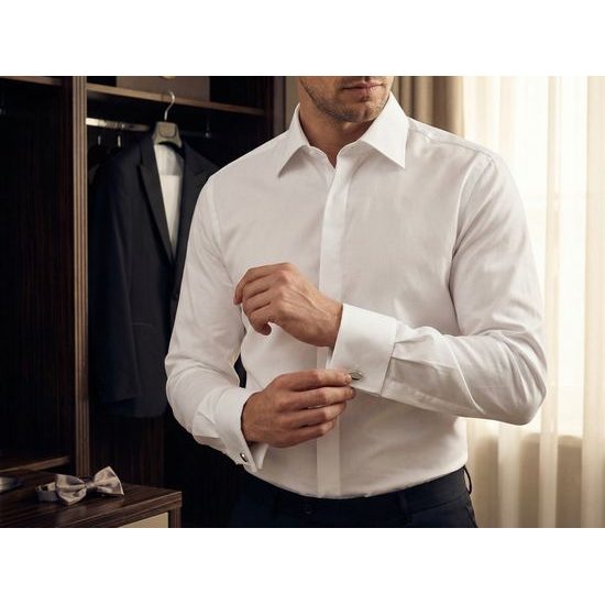 Herren Hemd SLIM verdeckte Knopfleiste, MK weiß