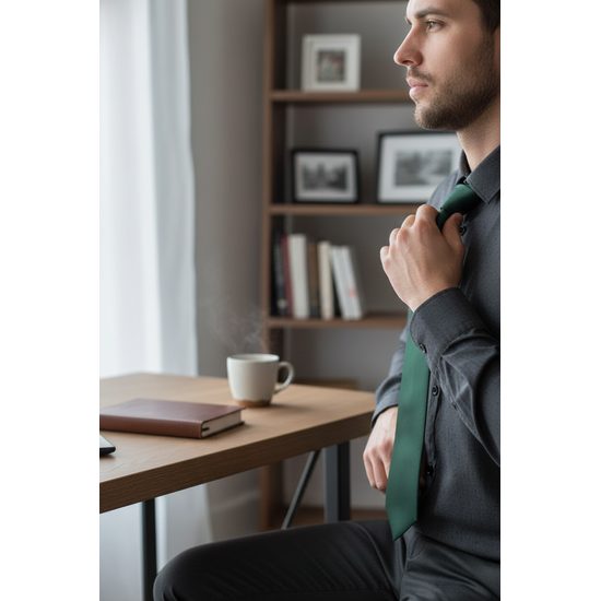 Mattgrüne Krawatte LUX