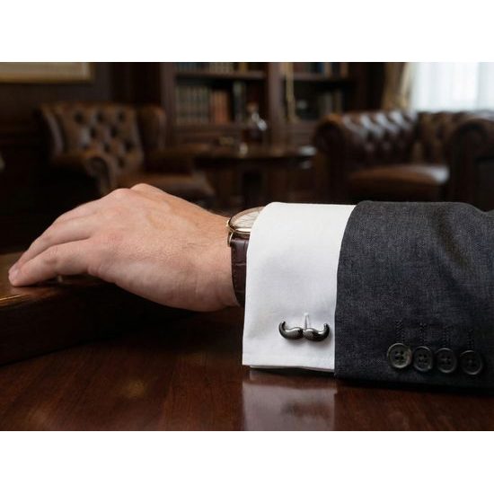 Manschettenknöpfe Schnurrbart in Graphite