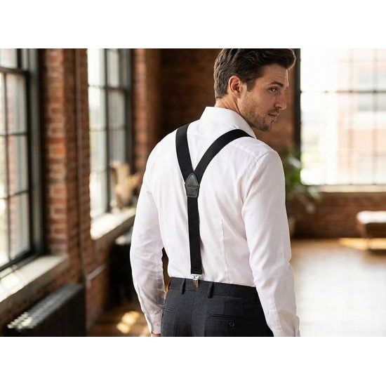 Čierne traky so zapínaním na klipy - 35 mm