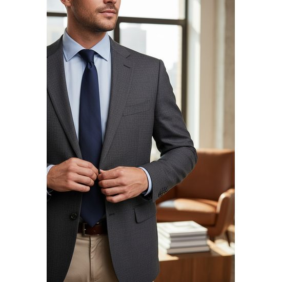 Niebieski matowy krawat dla mężczyzn