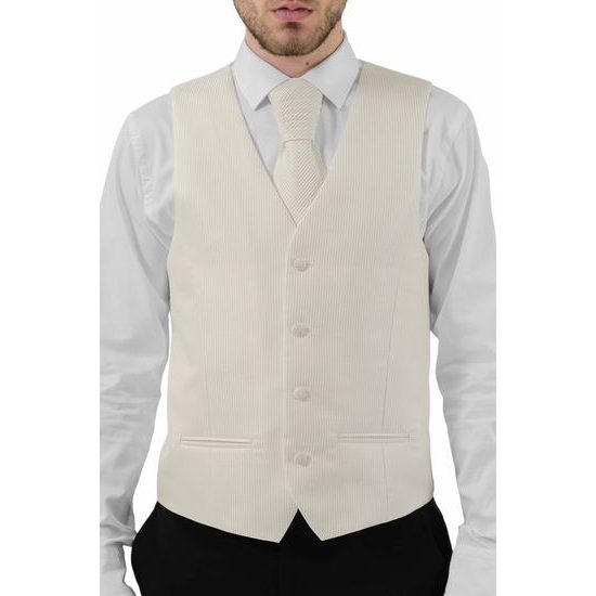 Hochzeitsweste Creme mit Streifen