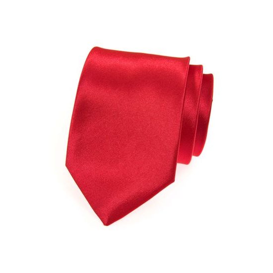Pánská kravata hladká červená