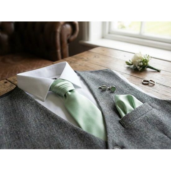 Hellgrüner Hochzeits-Plastron mit Glanz