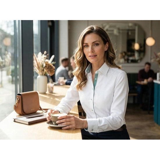 Biela dámska košeľa s dlhým rukávom