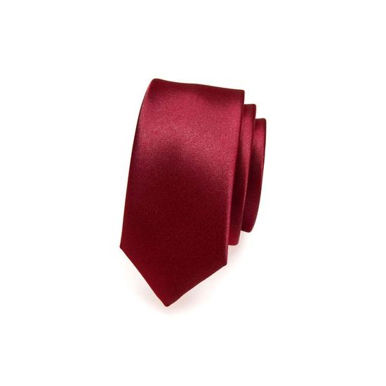 Glatte bordeaux Krawatte schmal