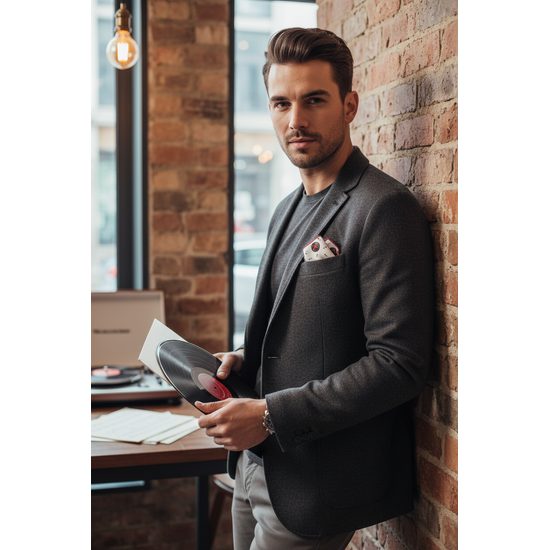 Einstecktuch mit Musikmotiv