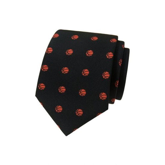 Černá kravata s motivem basketball