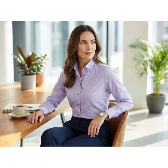 Dámska košeľa lila s dlhým rukávom