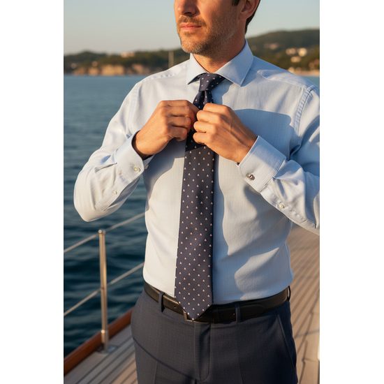 Modrá kravata vzor plachetnice