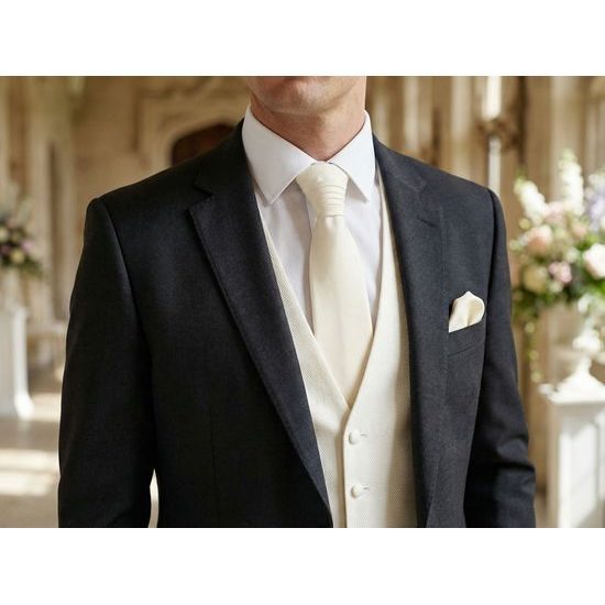 Cremefarbener Hochzeits-Krawatte