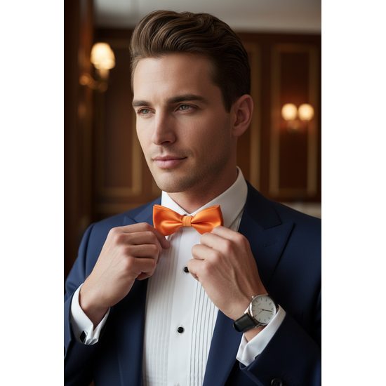 Herren vorgebundene Fliege in Orange