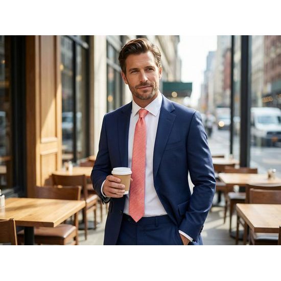 Koralovo ružová pánska kravata