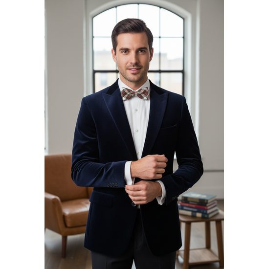 Muszka bawełniana w kratkę zielono-czerwona