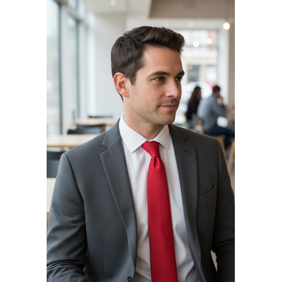 Мъжка вратовръзка червена МАТ