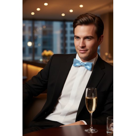 Muszka męska jasnoniebieska z połyskiem