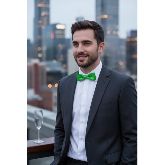 Herren Fliege grün Glanz