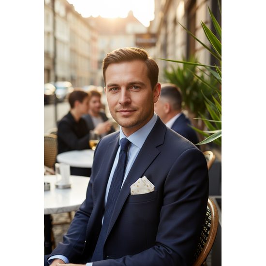 Kremowa poszetka z serduszkami