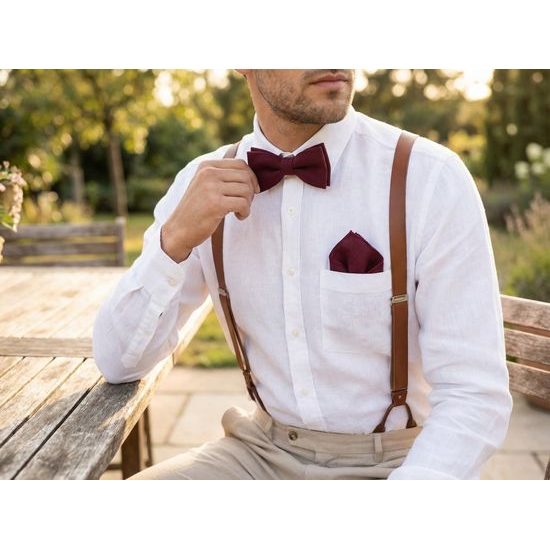 Ľanový motýlik vínovej farby