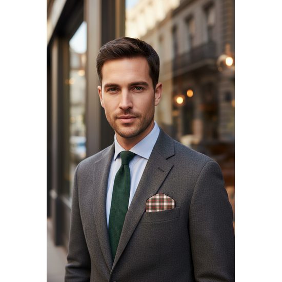 Batista din bumbac in carouri, verde rosu alb