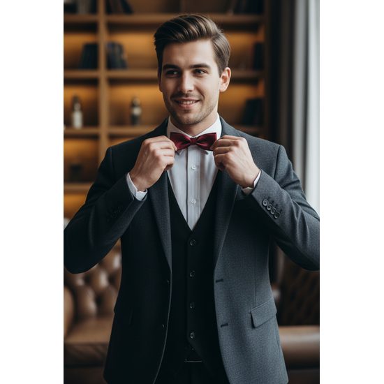 Weinrote Herren Fliege