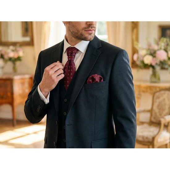 Bordová regata so zlatými kvetmi