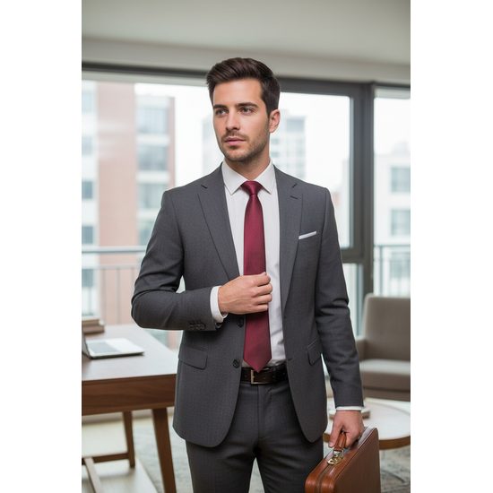 Glänzende einfarbige Krawatte bordeaux