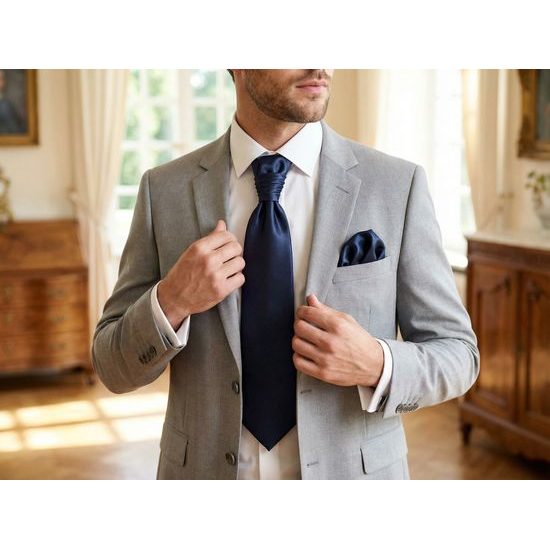 Hochzeits-Plastron in Navyblau