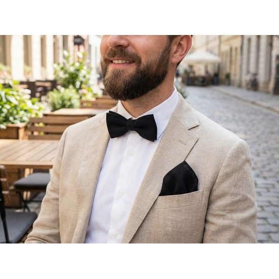 Ľanový motýlik čiernej farby