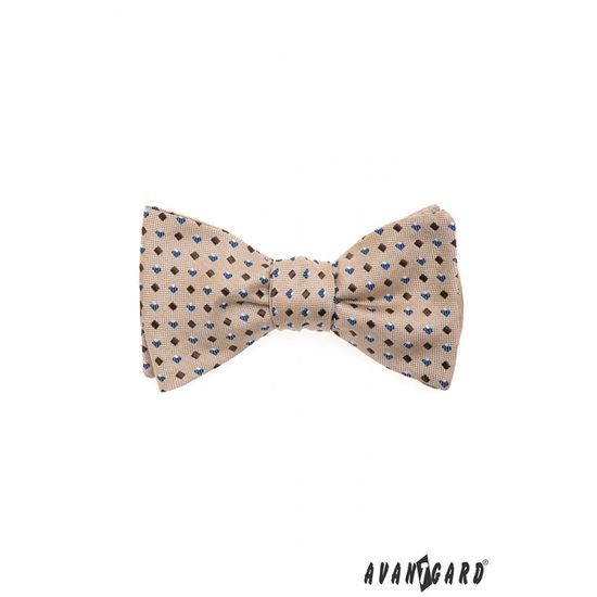Papion self-tie bej cu cuburi